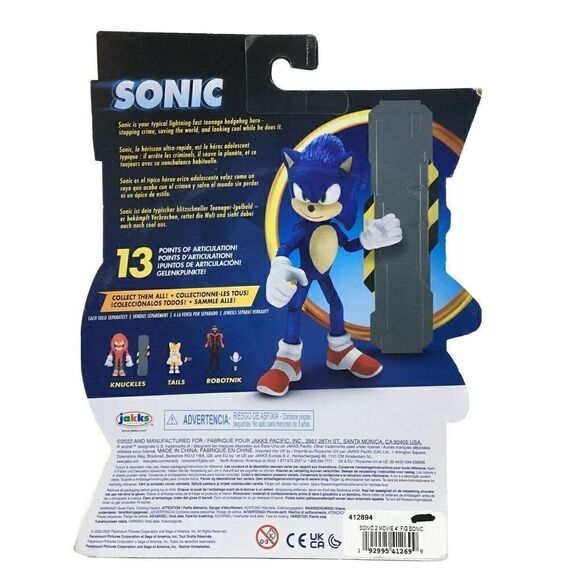 2022 Sonic The Hedgehog 2 Movie SONIC w/Snow Rider Action Figure - Picture 2 of 2